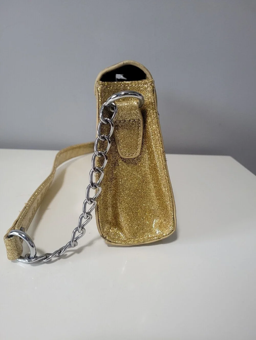 Sourpuss Gold Glitter Party Clutch, VGUC